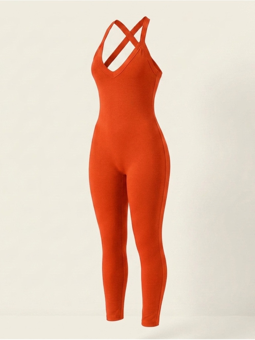 Women’s Cross-Back Jumpsuit in Orange. Great quality. New with tags.